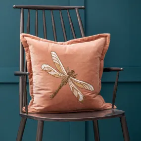 Aria Embroidered Feather Cushion Pink