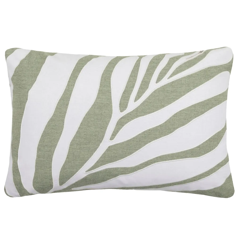 Bamboo Embroidered Feather Cushion Limestone