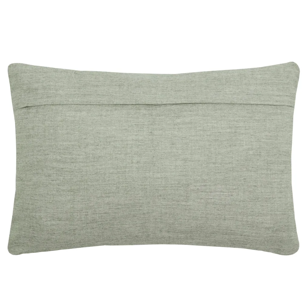 Bamboo Embroidered Feather Cushion Limestone
