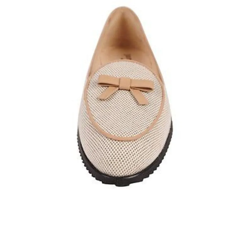 Belgian Natural Linen Jon Josef Loafer Flat