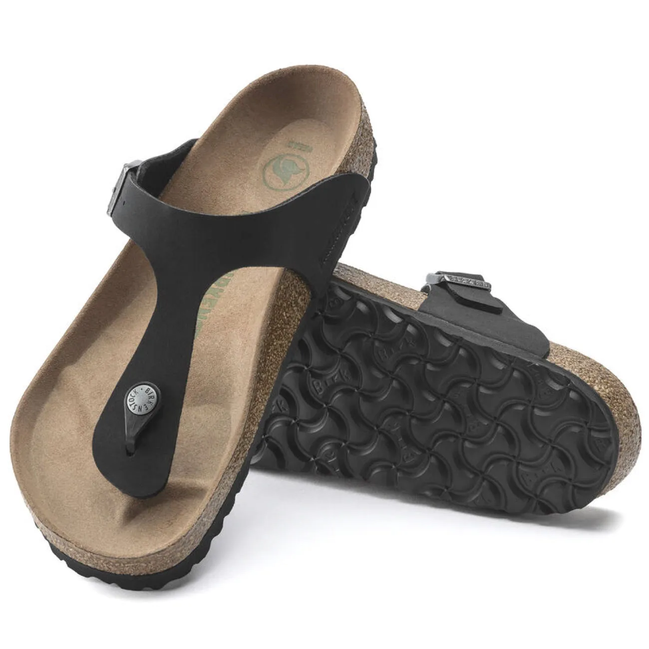 Birkenstock Seasonal Gizeh BirkiBuc/MicroFibre Earthy Vegan Regular Fit Black