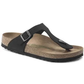 Birkenstock Seasonal Gizeh BirkiBuc/MicroFibre Earthy Vegan Regular Fit Black