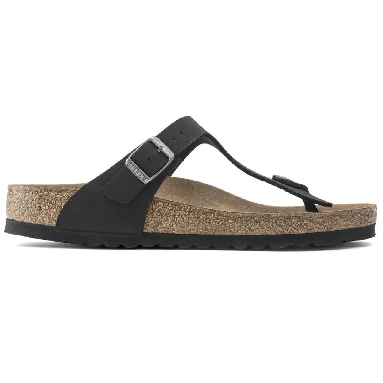 Birkenstock Seasonal Gizeh BirkiBuc/MicroFibre Earthy Vegan Regular Fit Black