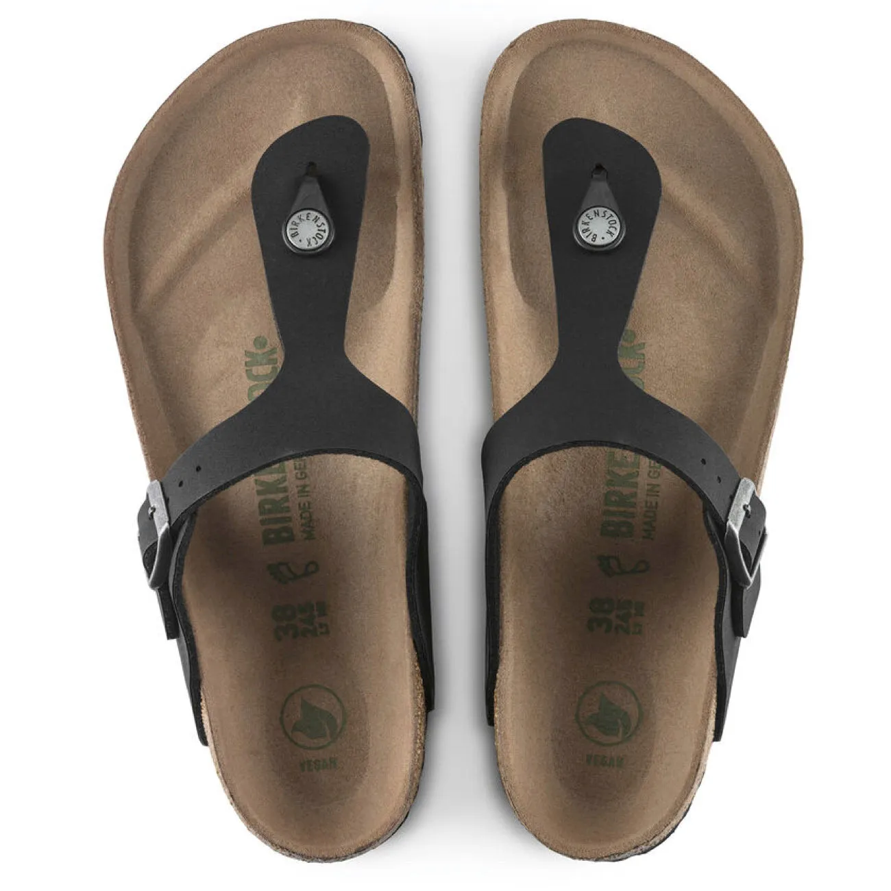 Birkenstock Seasonal Gizeh BirkiBuc/MicroFibre Earthy Vegan Regular Fit Black