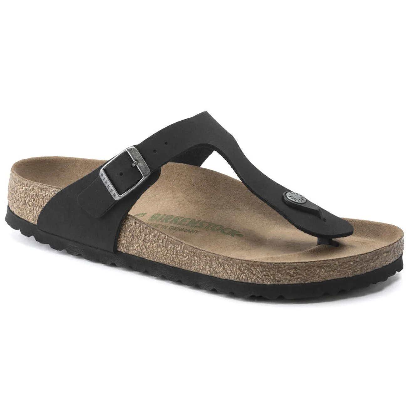Birkenstock Seasonal Gizeh BirkiBuc/MicroFibre Earthy Vegan Regular Fit Black