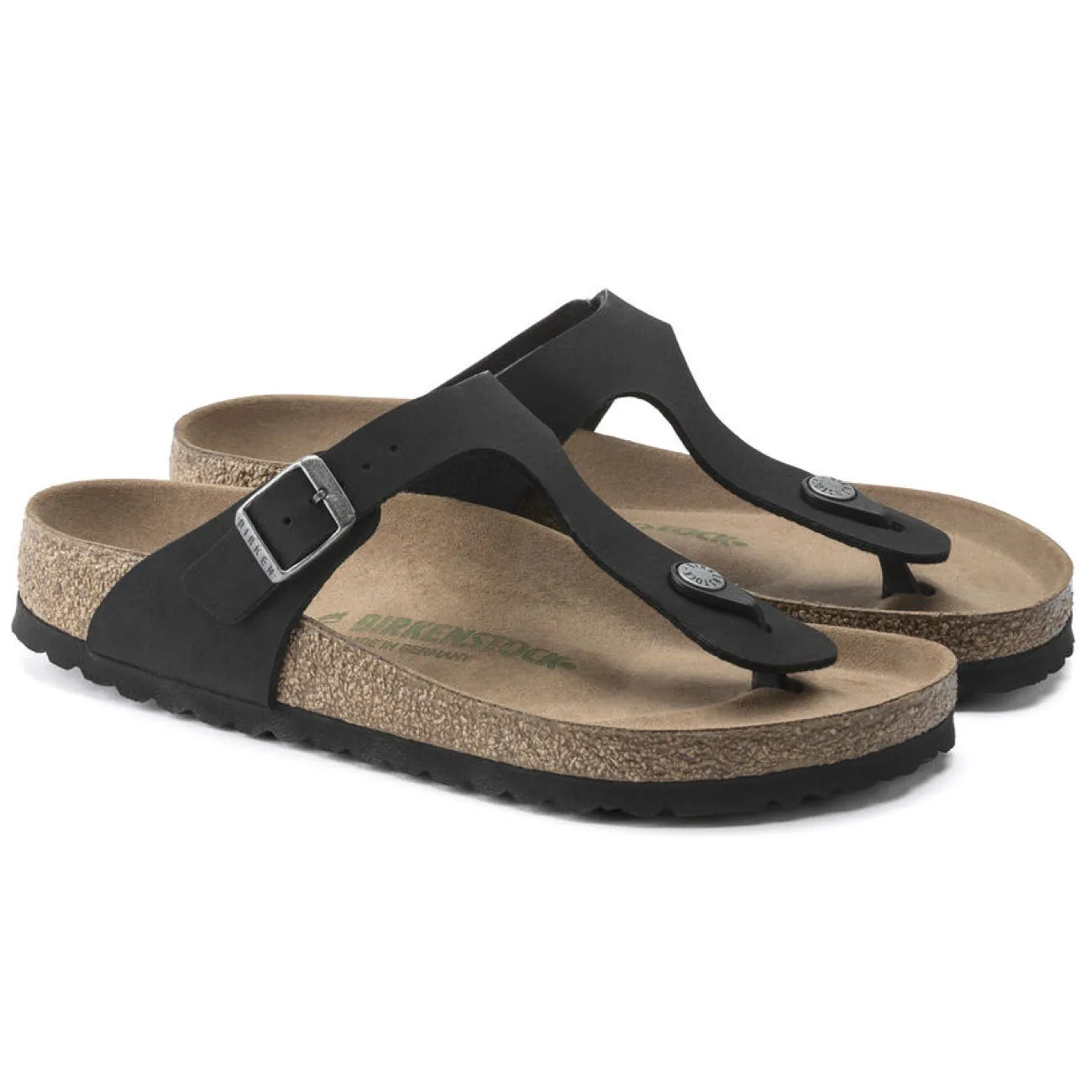 Birkenstock Seasonal Gizeh BirkiBuc/MicroFibre Earthy Vegan Regular Fit Black