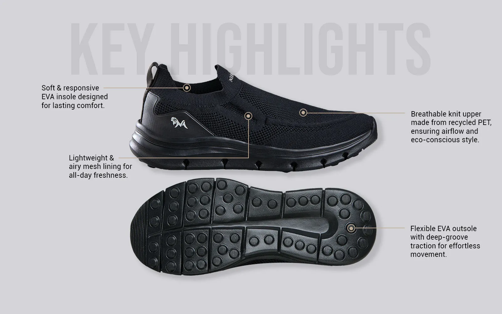 Breathe Ease Slip Ons : Black