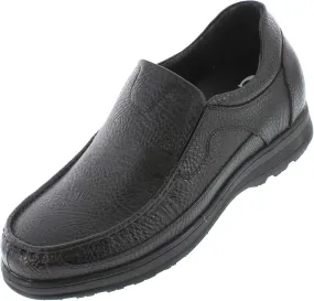 CALTO Men's Invisible Height Increasing Elevator Shoes - Black Premium Leather Slip-on Lightweight Casual Loafers - 3 Inches Taller - G1825 - Size 10 D(M) US