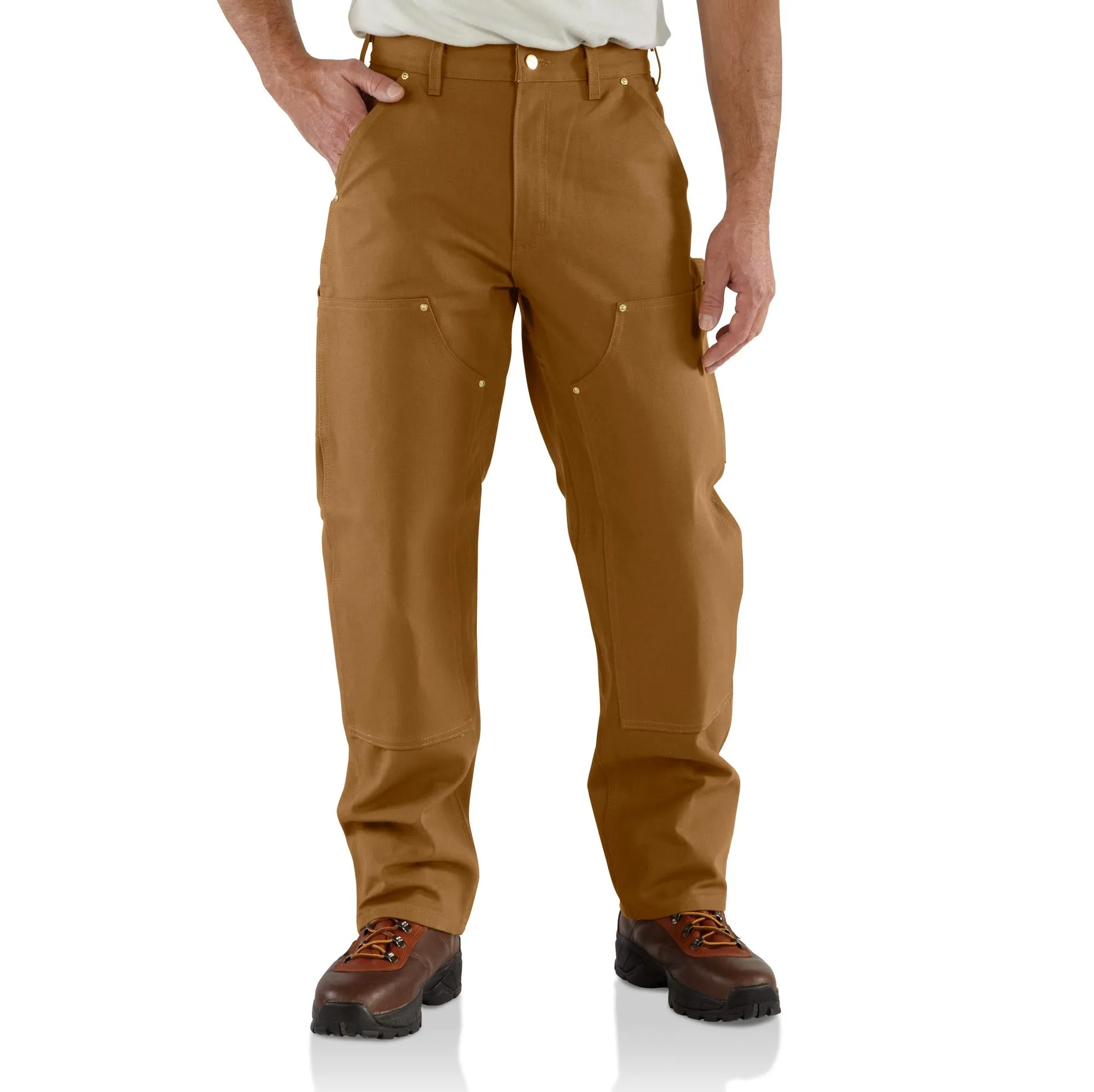 Carhartt Men's Loose Fit Firm Duck Double-Front Utility Work Pant_Carhartt Brown