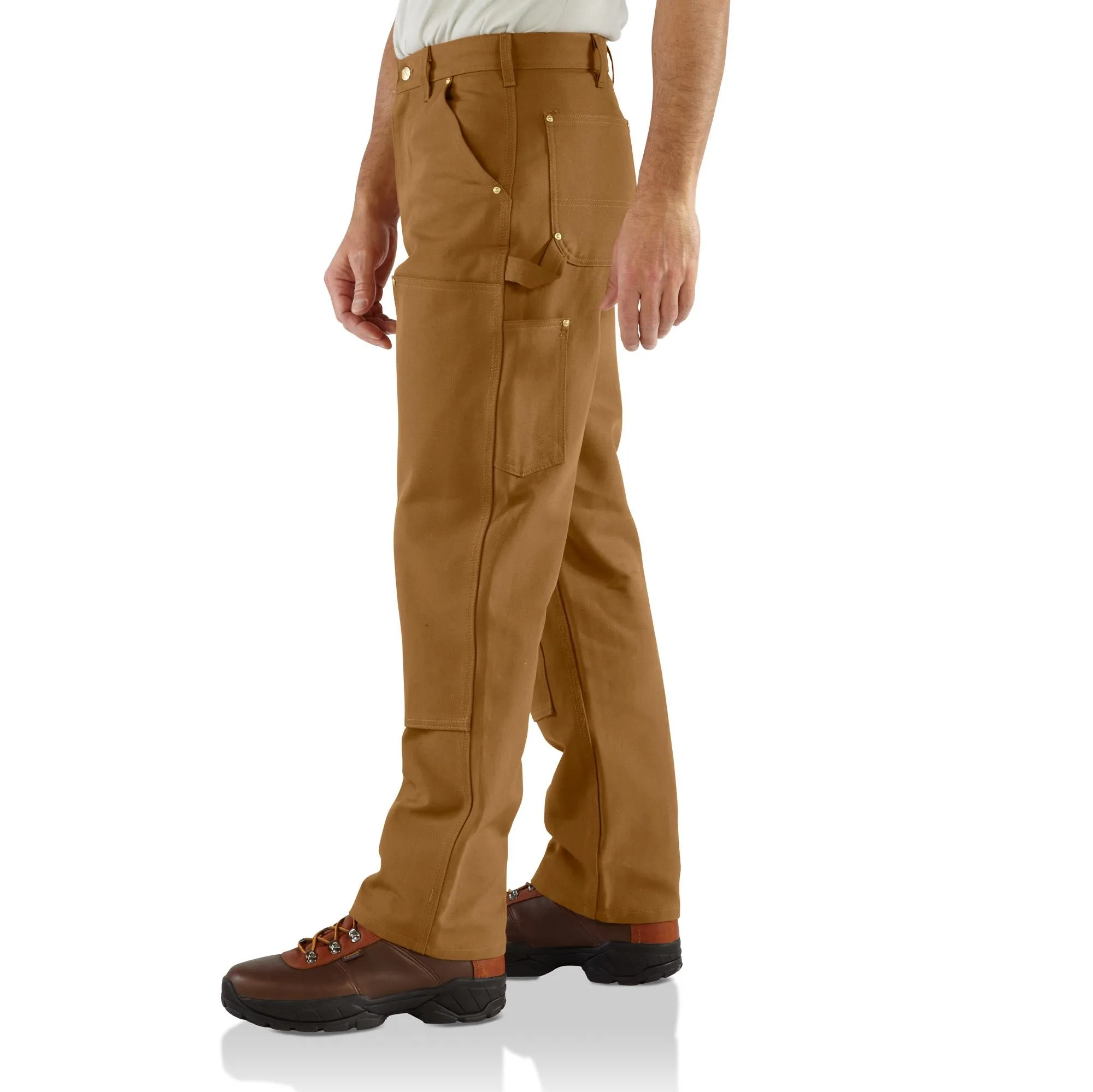 Carhartt Men's Loose Fit Firm Duck Double-Front Utility Work Pant_Carhartt Brown