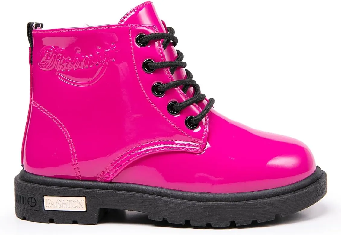 Daclay Kids Boots Children Boys and Girls Candy-Colored Waterproof and Velvet Boots