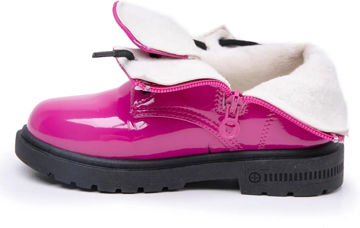 Daclay Kids Boots Children Boys and Girls Candy-Colored Waterproof and Velvet Boots