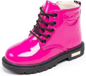 Daclay Kids Boots Children Boys and Girls Candy-Colored Waterproof and Velvet Boots