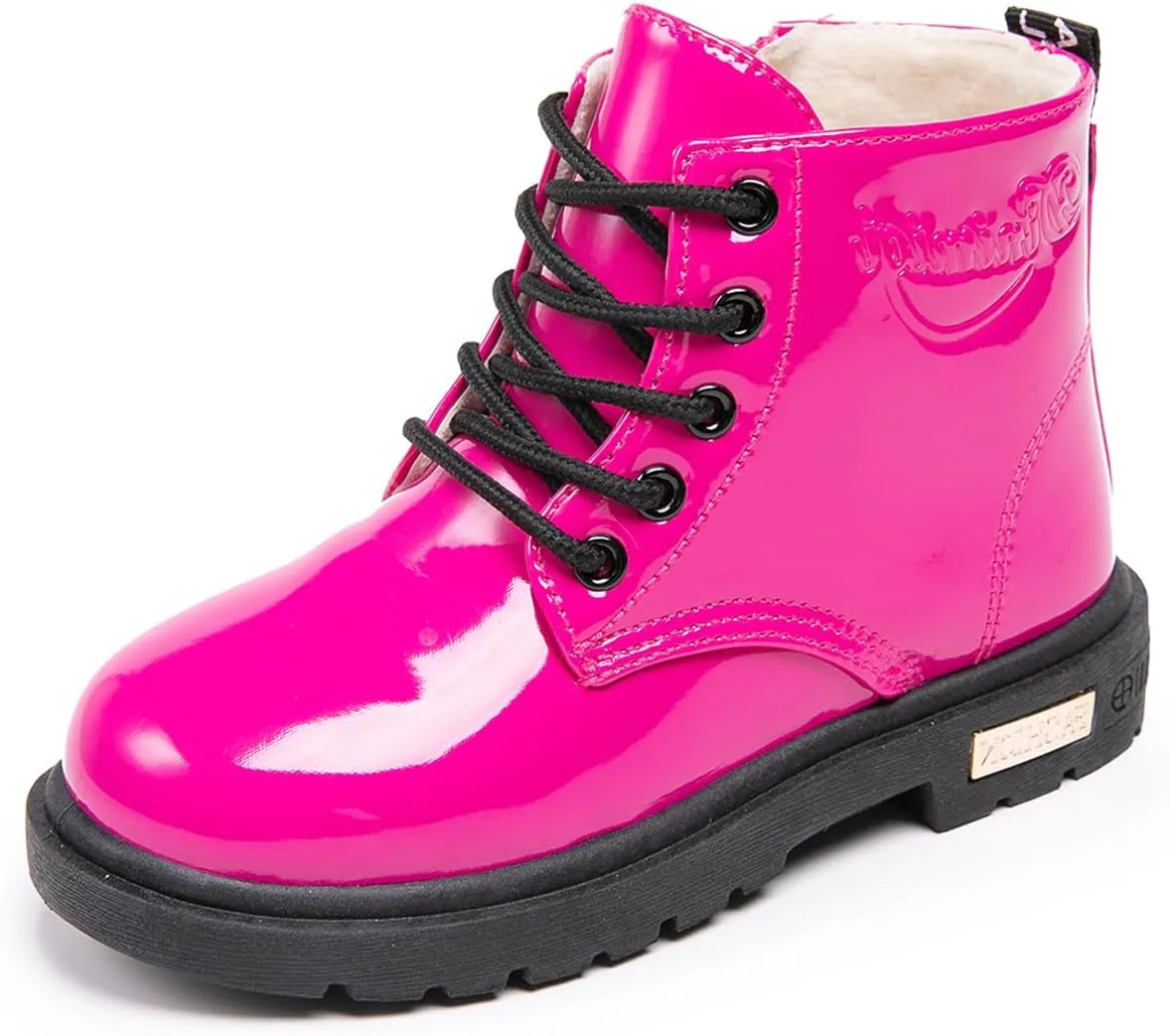 Daclay Kids Boots Children Boys and Girls Candy-Colored Waterproof and Velvet Boots