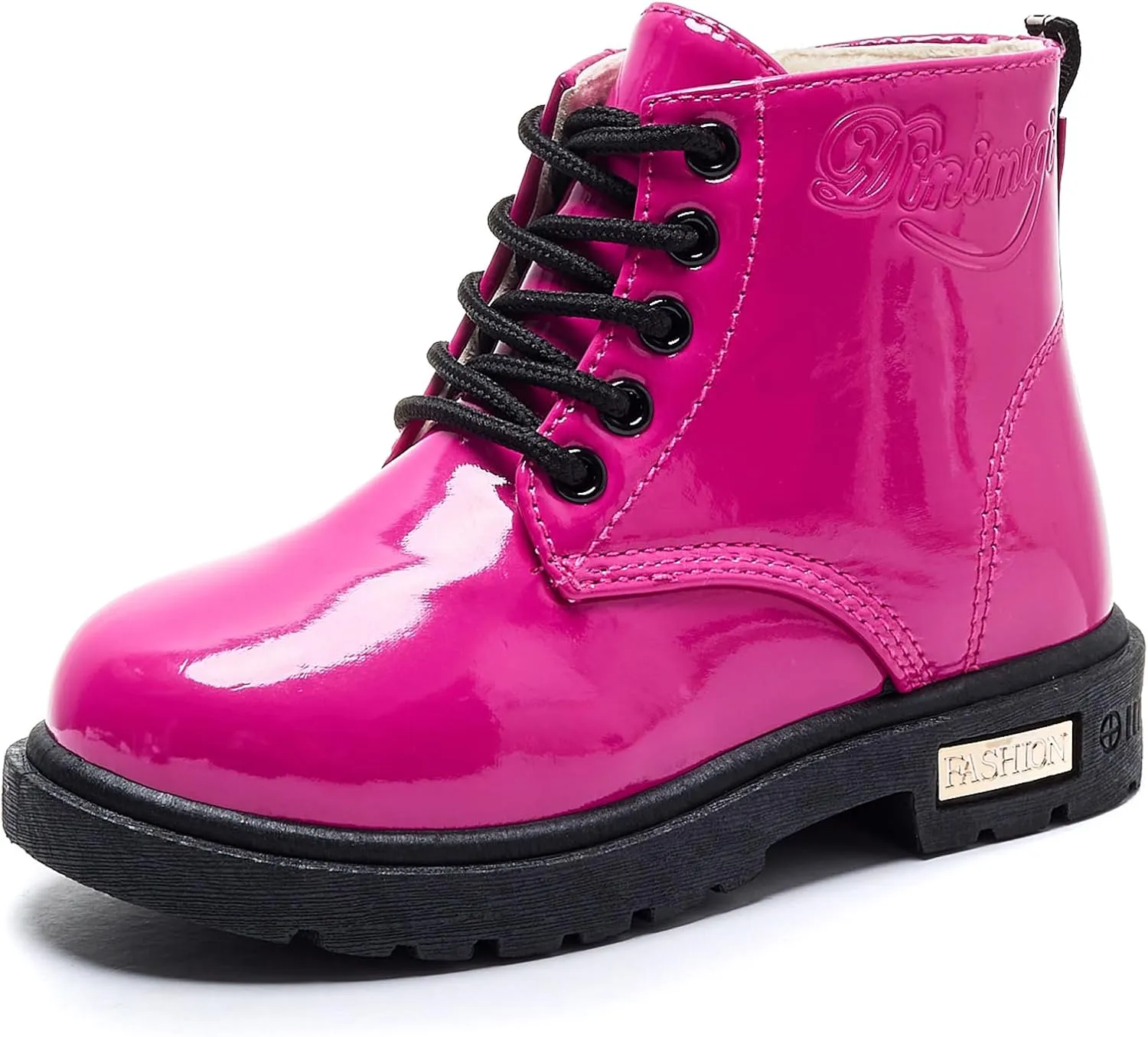 Daclay Kids Boots Children Boys and Girls Candy-Colored Waterproof and Velvet Boots
