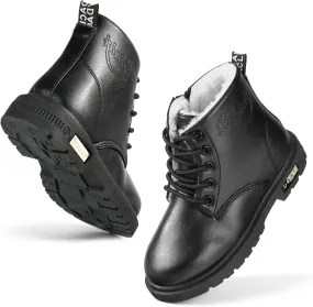 Daclay Kids Boots Children Boys and Girls Candy-Colored Waterproof and Velvet Boots