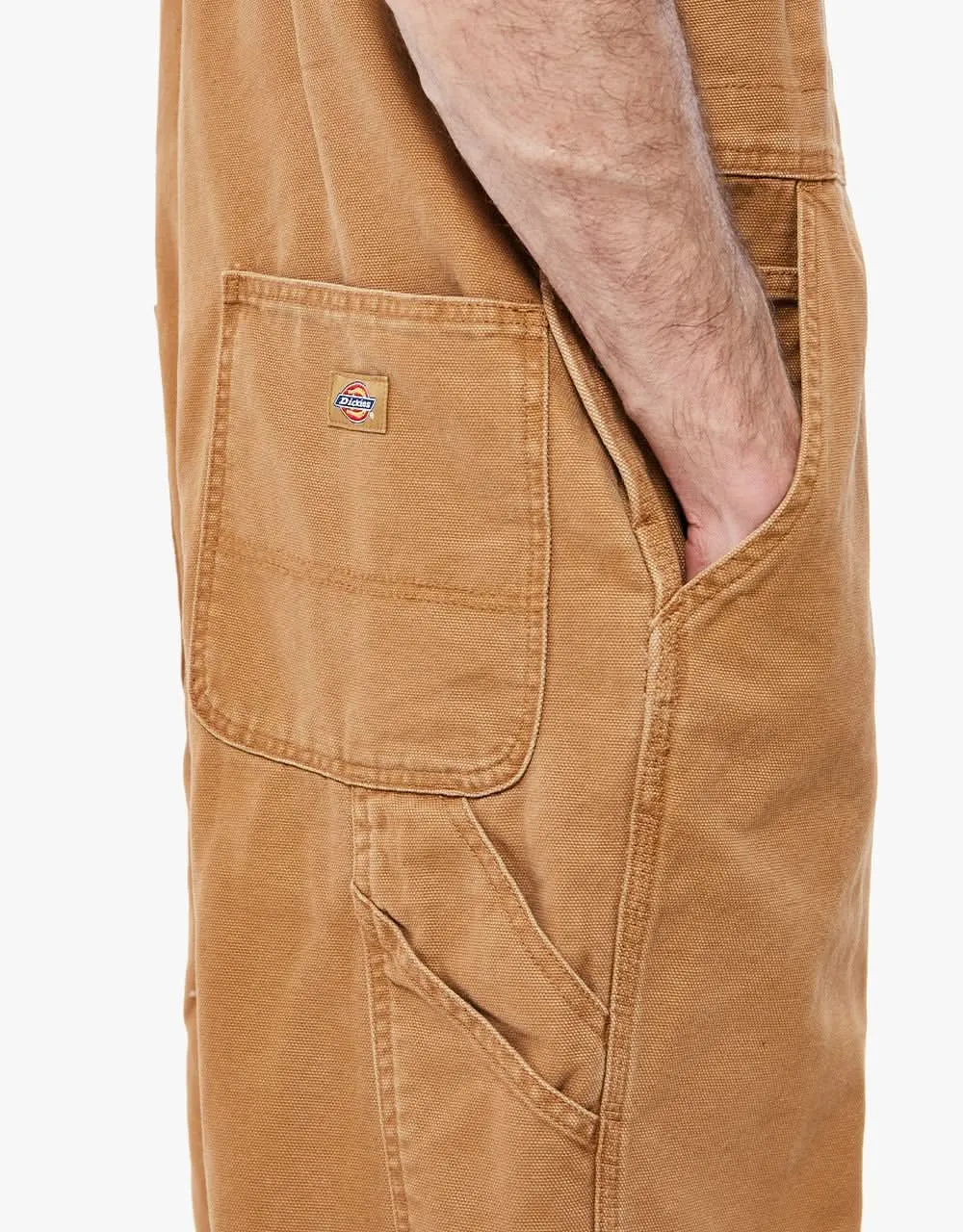 Dickies Duck Canvas Classic Bib  - Stone Washed Brown Duck