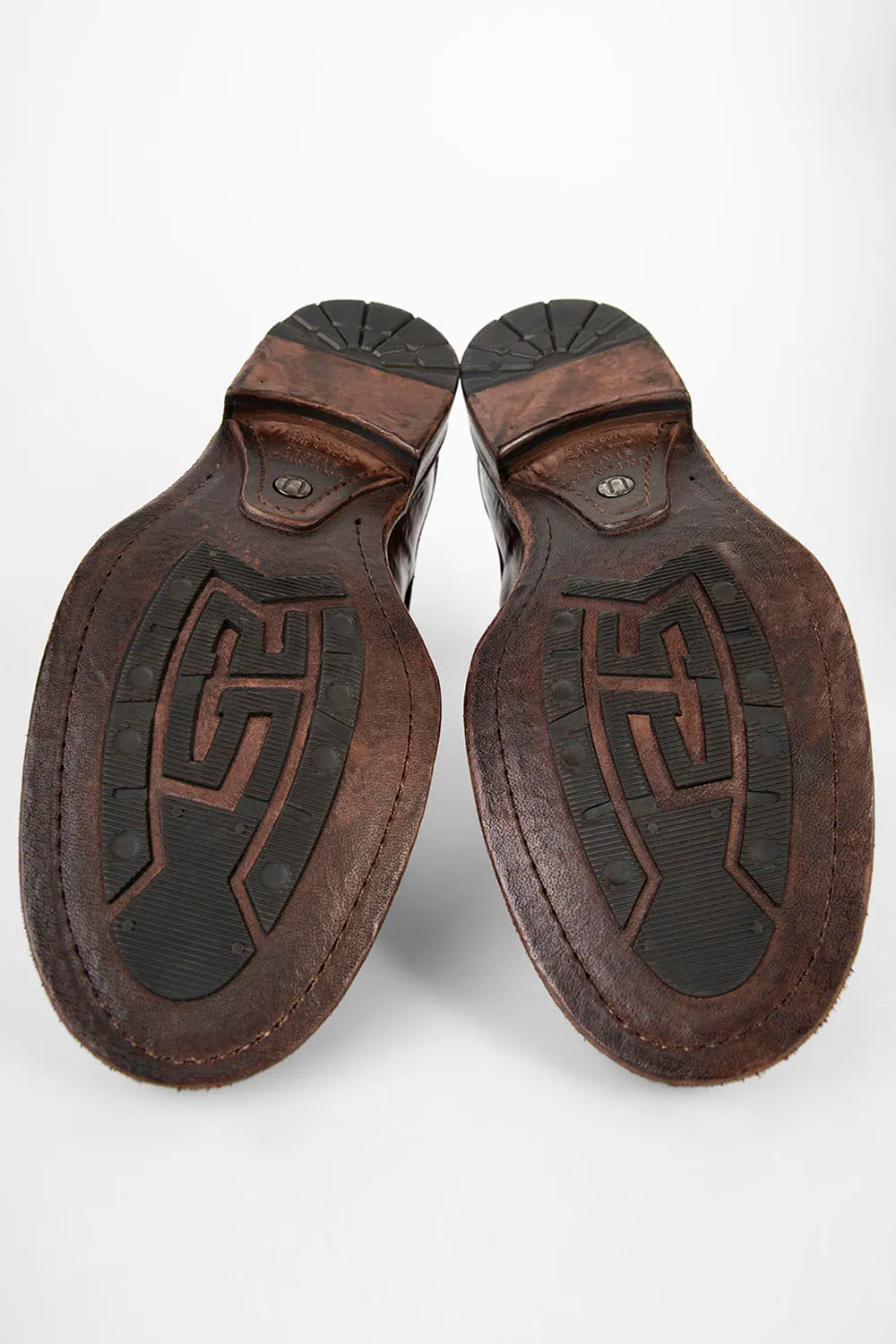 EYTON rich-brown laceless ankle boots.
