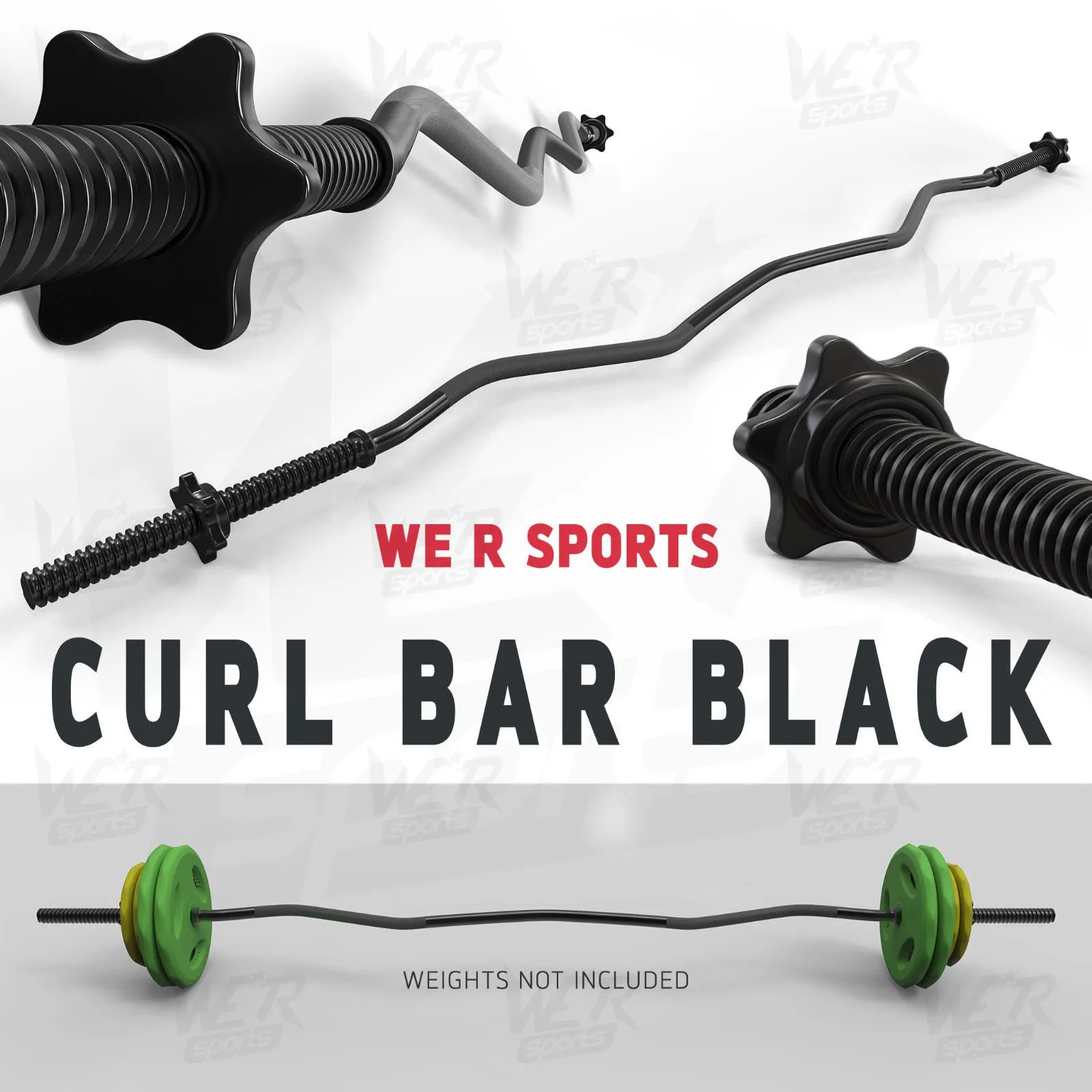 FlexBar 1" Black Curl Bar with SpinLock Collars