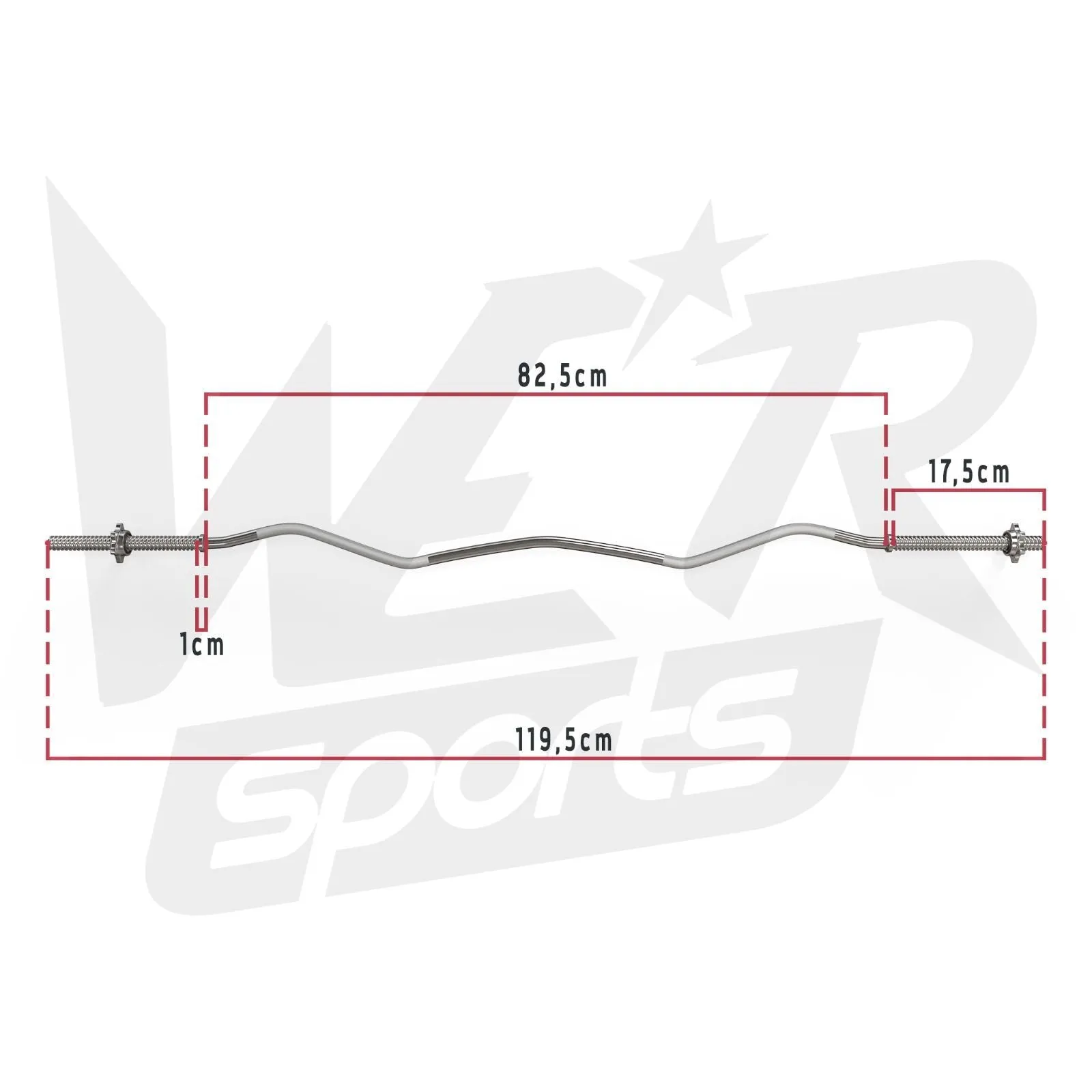 FlexBar 1" Curl Bar with SpinLock Collars