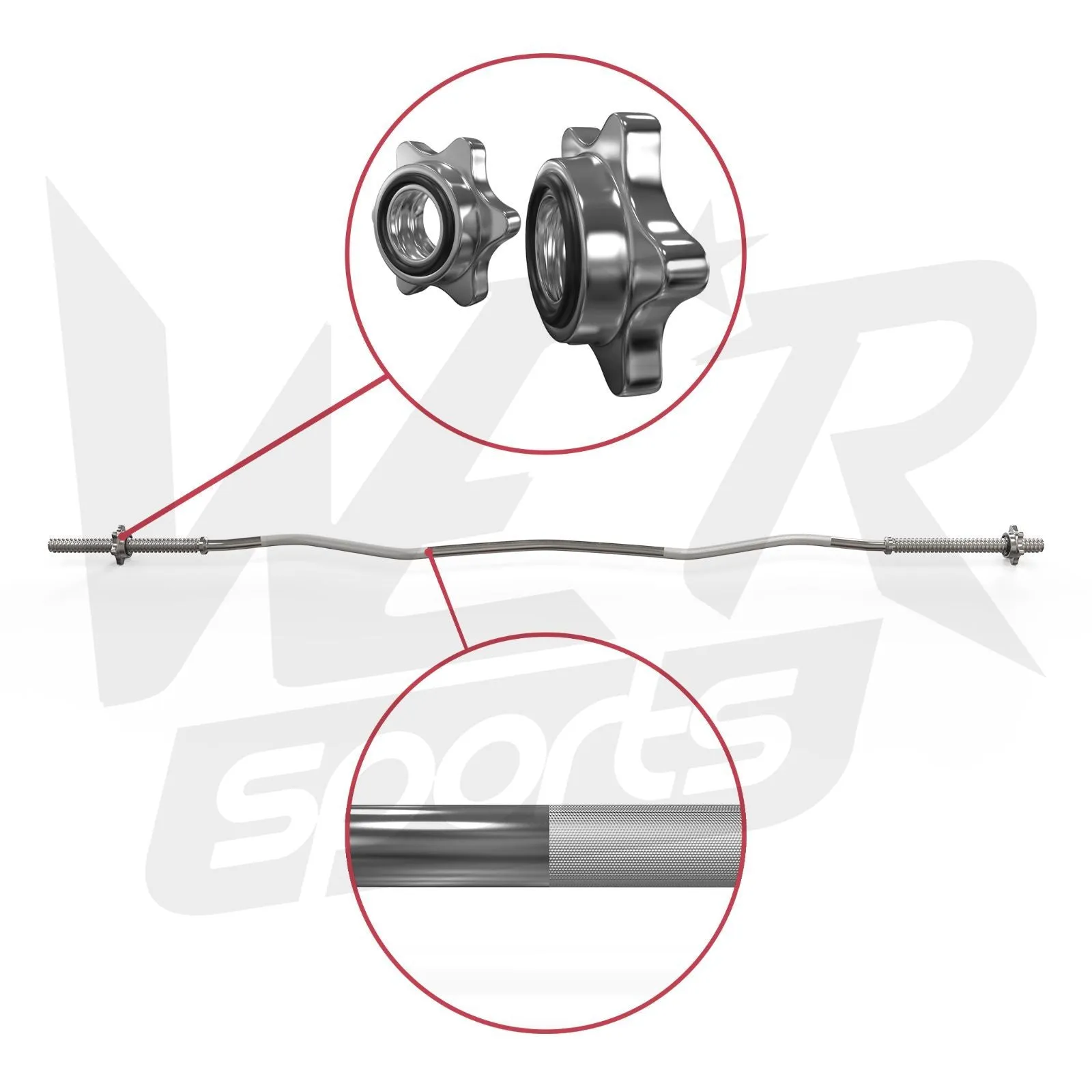 FlexBar 1" Curl Bar with SpinLock Collars