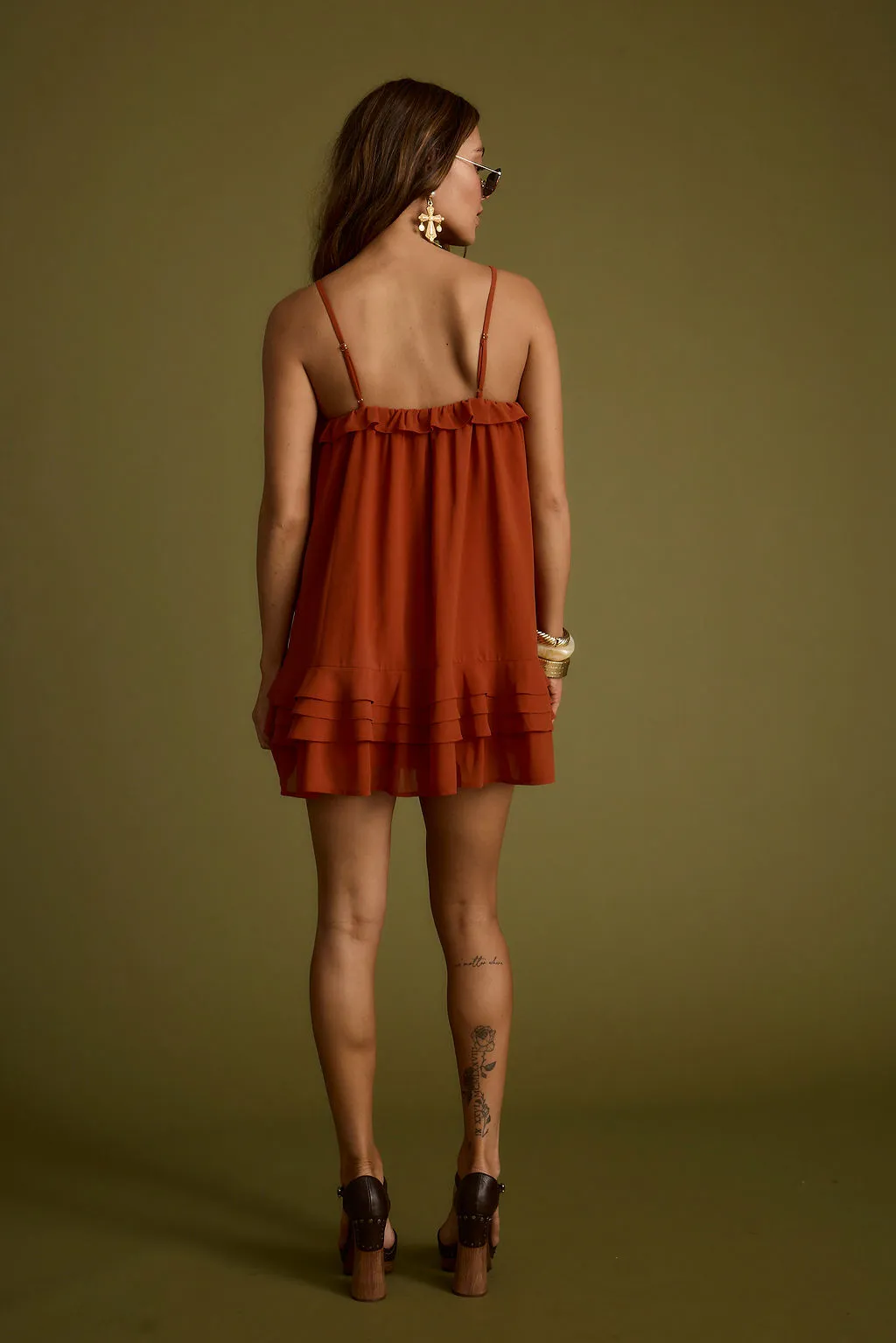 Golden Hour Rust Mini Dress