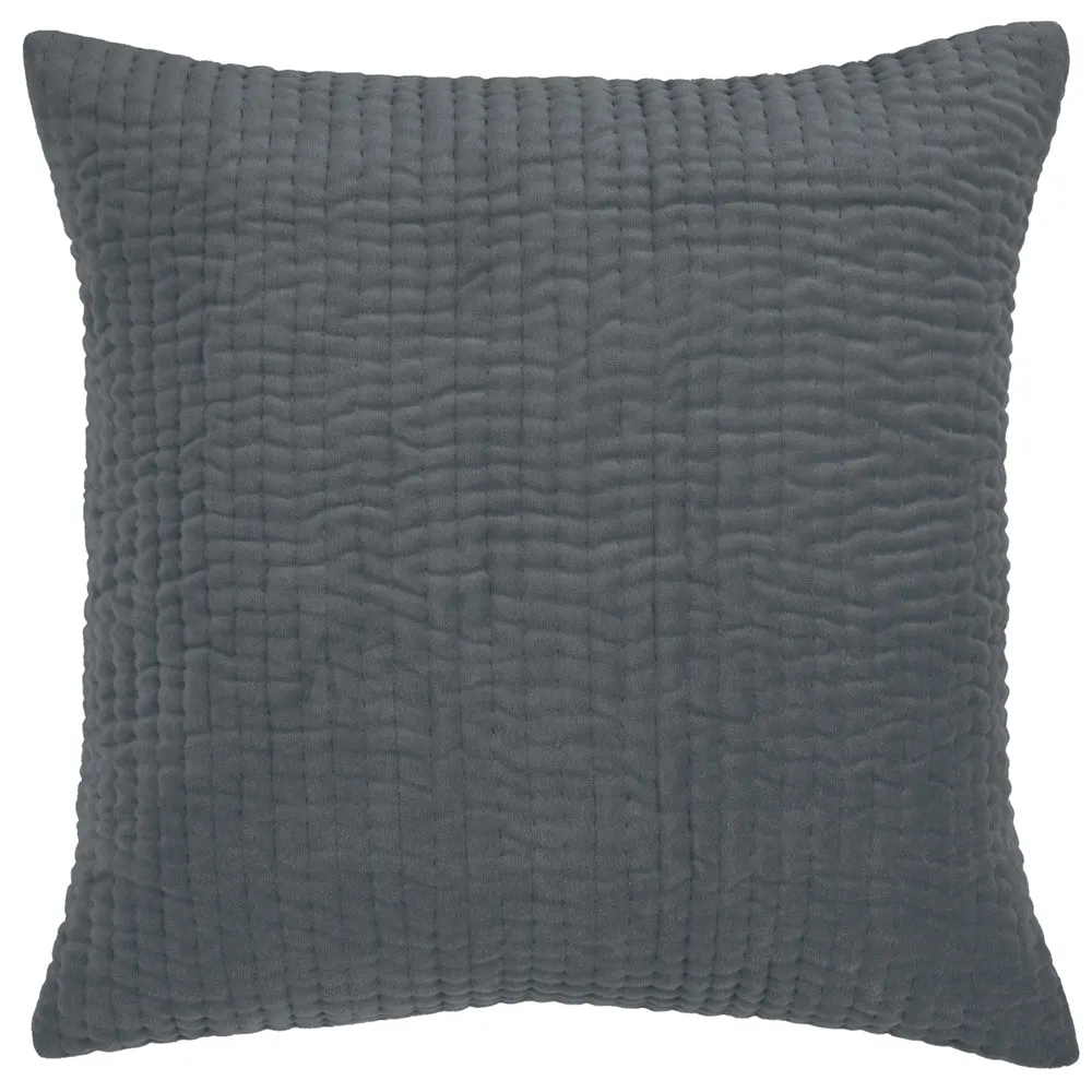 Haze Embroidered Feather Cushion Storm