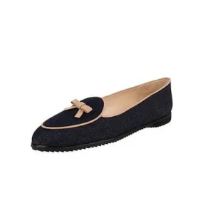 Jon Josef Women's Belgian Denim and Natural Trim Leather Loafer Flats