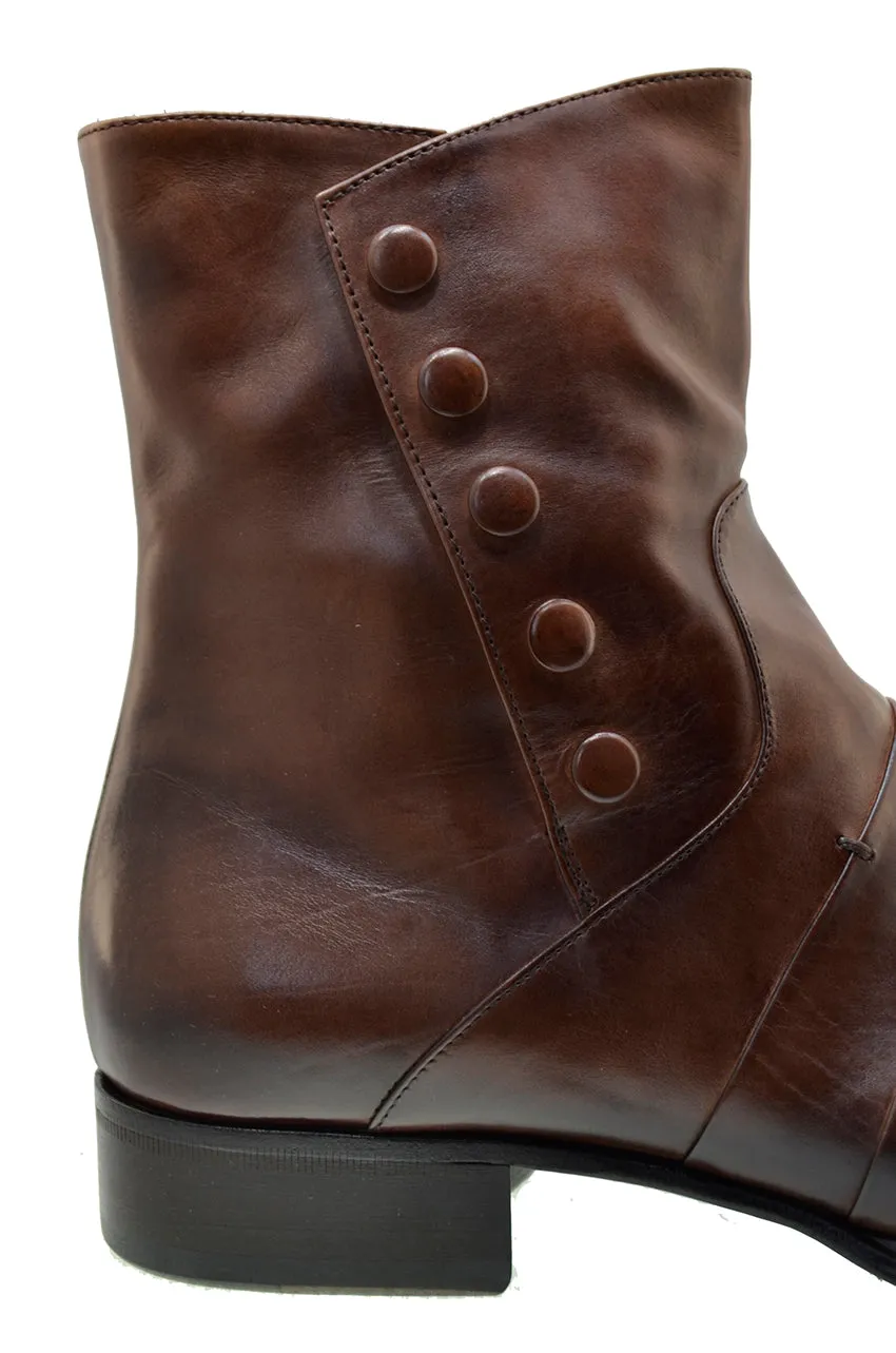 Men's Italian Shoes Jo Ghost 1832 Brown Leather Dress Ankle Boots last pair sizes 40