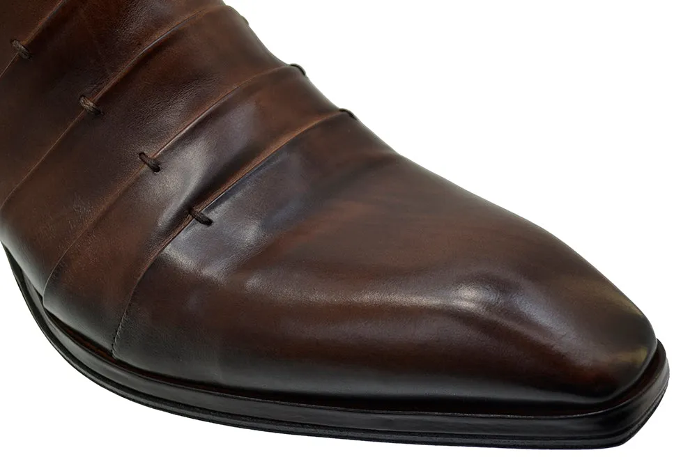 Men's Italian Shoes Jo Ghost 1832 Brown Leather Dress Ankle Boots last pair sizes 40