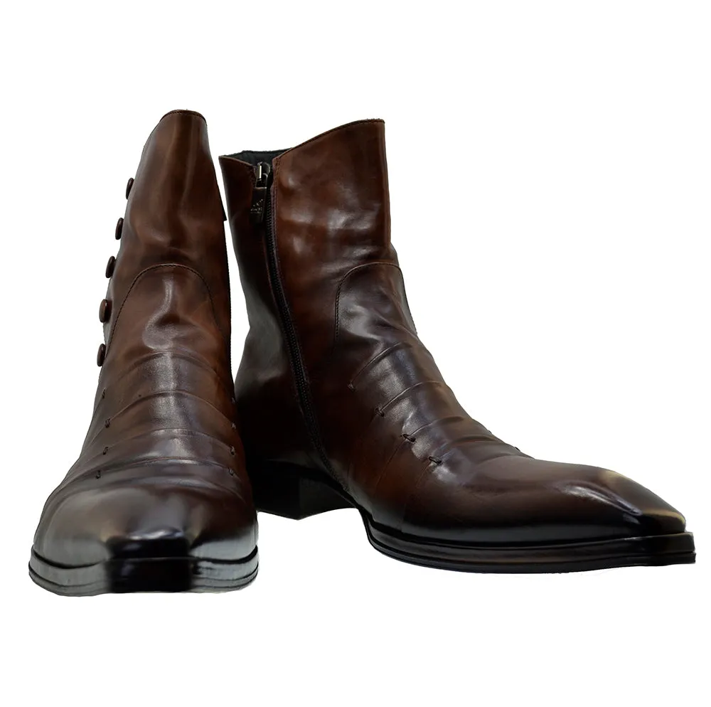 Men's Italian Shoes Jo Ghost 1832 Brown Leather Dress Ankle Boots last pair sizes 40