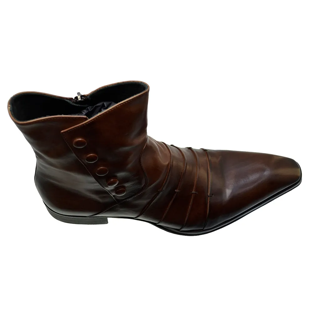 Men's Italian Shoes Jo Ghost 1832 Brown Leather Dress Ankle Boots last pair sizes 40
