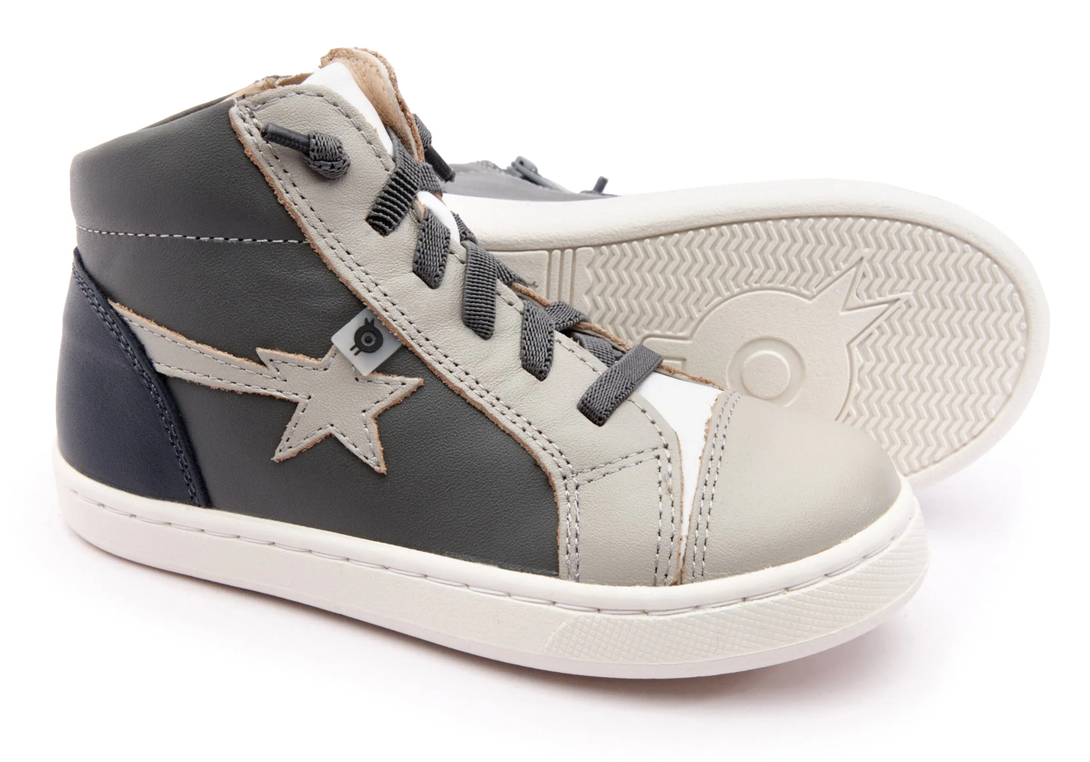 Old Soles Girl's & Boy's 6117 Shoot-High Sneaker - Grey/Gris/Navy