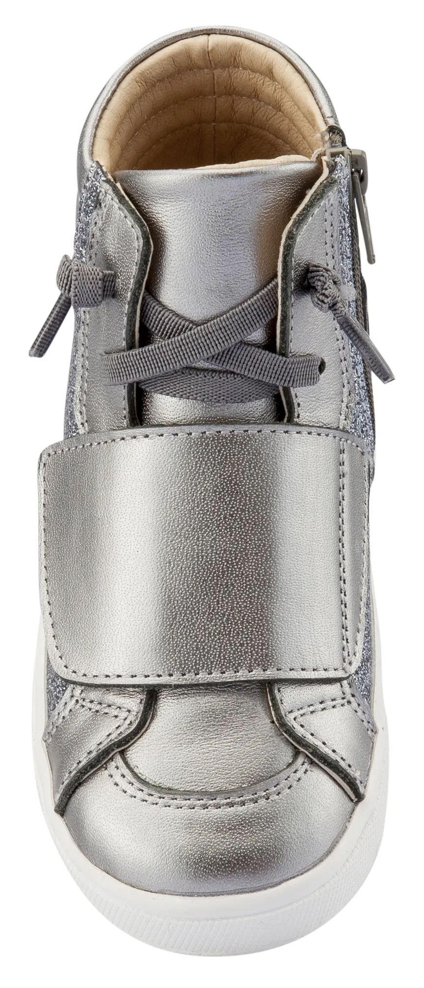 Old Soles Girl's and Boy's O-Glam Sneakers, Glam Gunmetal / Rich Silver