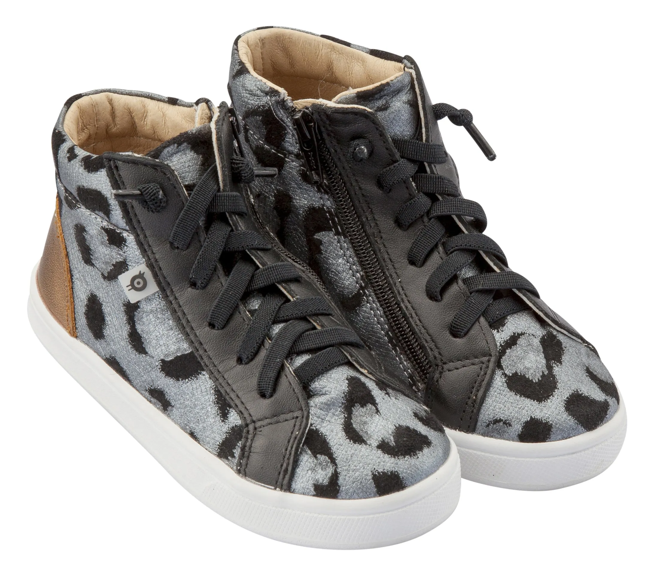Old Soles Girl's Cat Jogger Sneakers, Cat-Silver / Black / Old Gold