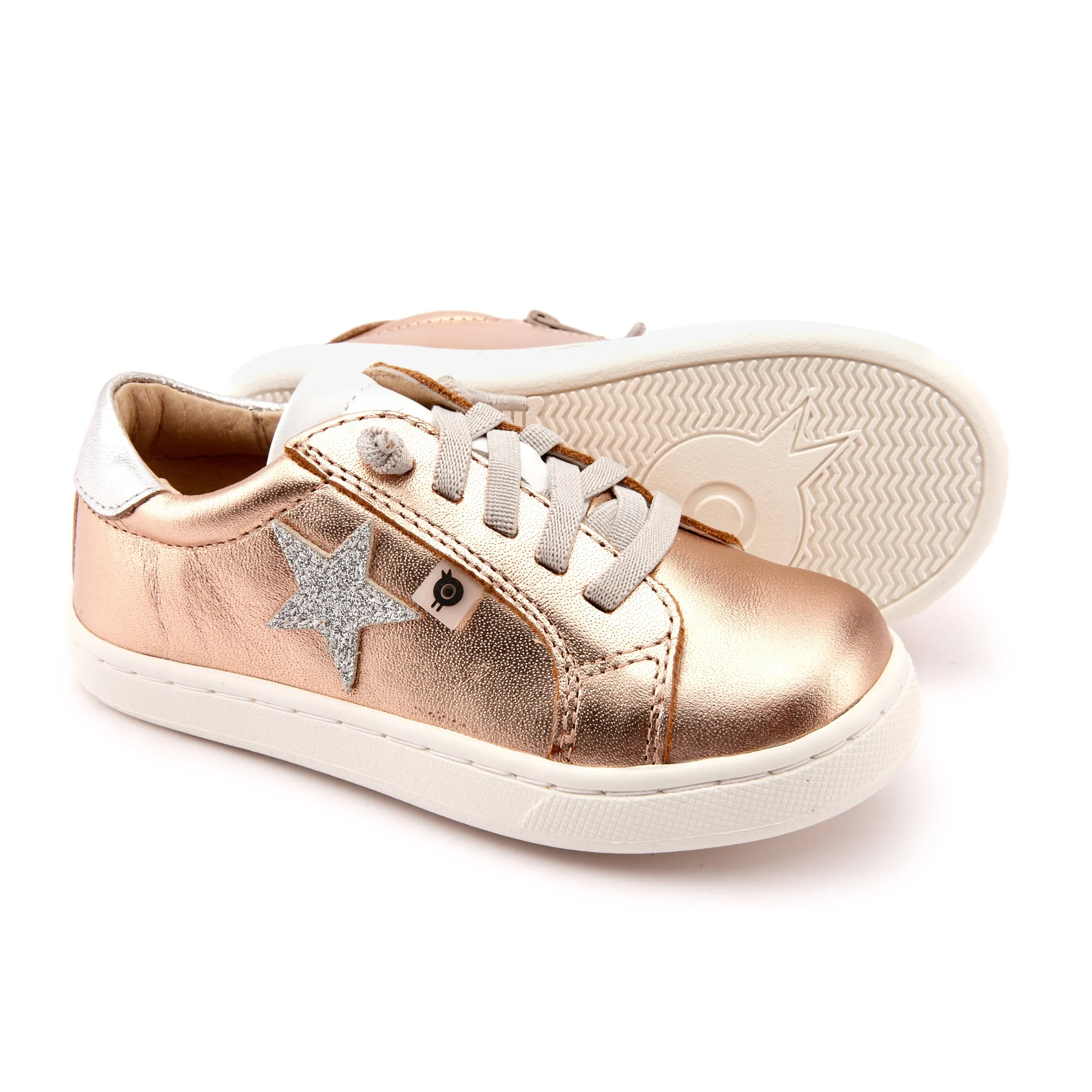 Old Soles Girl's Milky Way Sneakers  - Copper/Silver/Snow/Glam Argent
