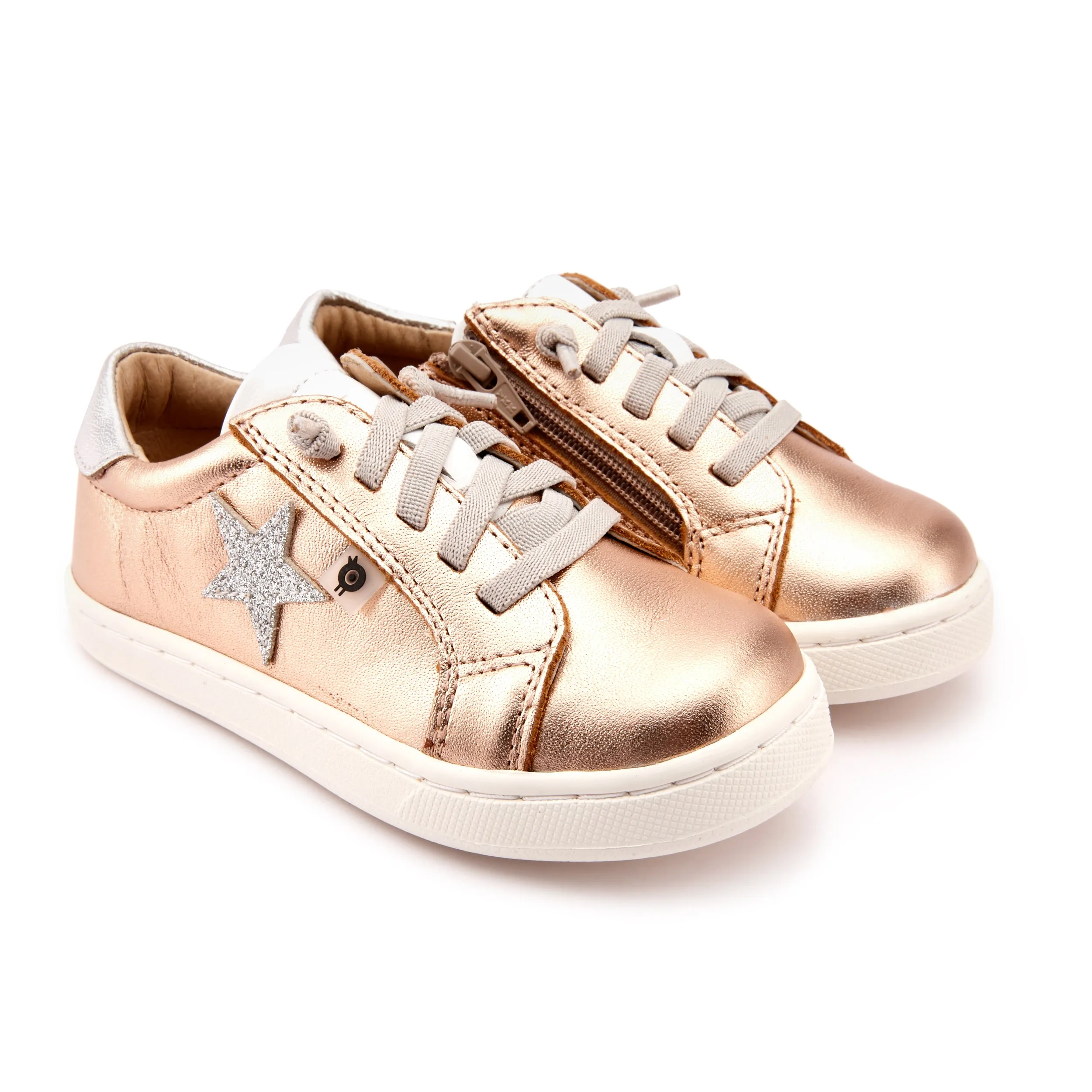 Old Soles Girl's Milky Way Sneakers  - Copper/Silver/Snow/Glam Argent