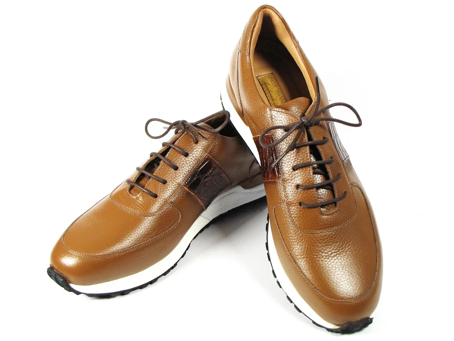 Paul Parkman Men's Cognac Floater Leather Sneakers