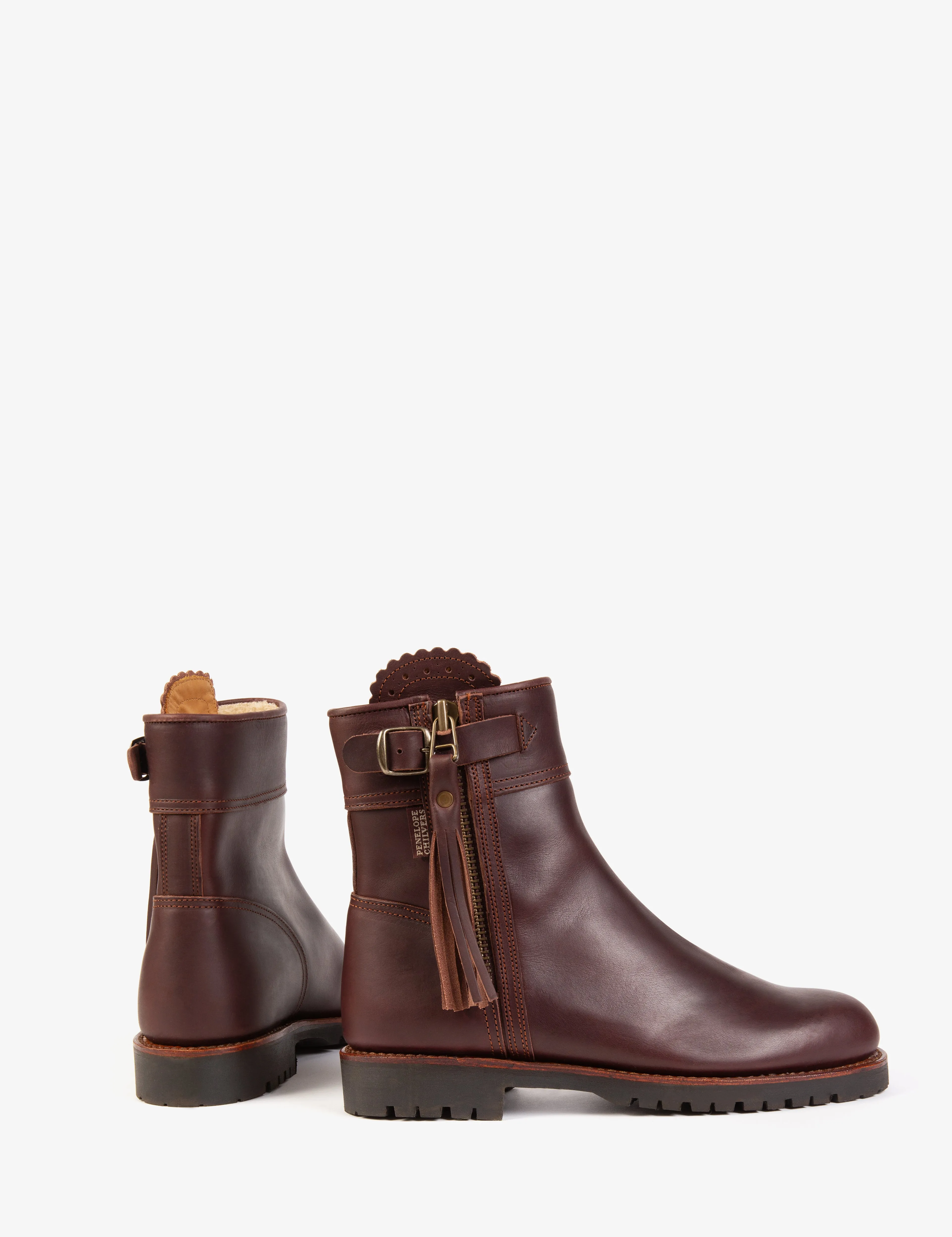 Penelope Chilvers Cropped Tassel Boots Conker