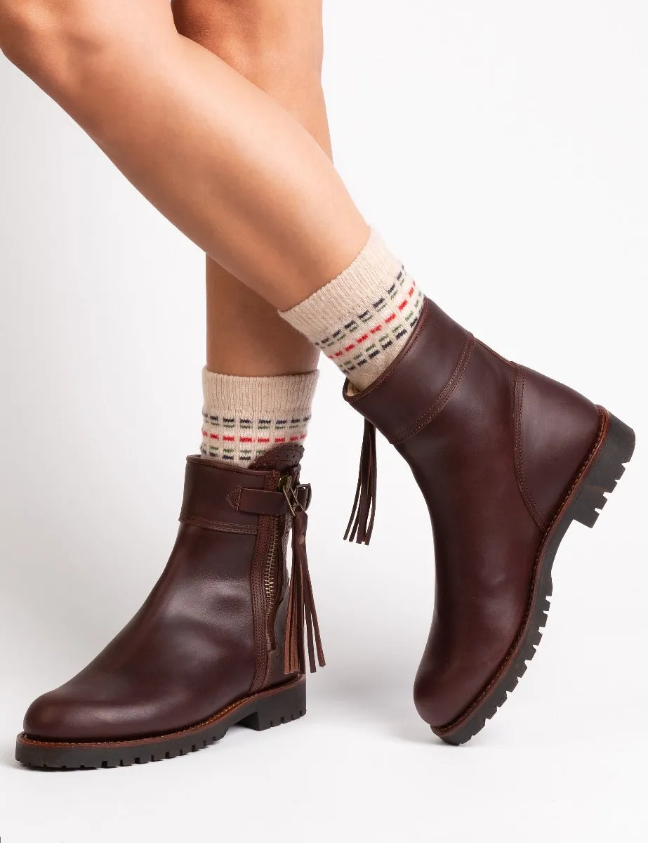 Penelope Chilvers Cropped Tassel Boots Conker
