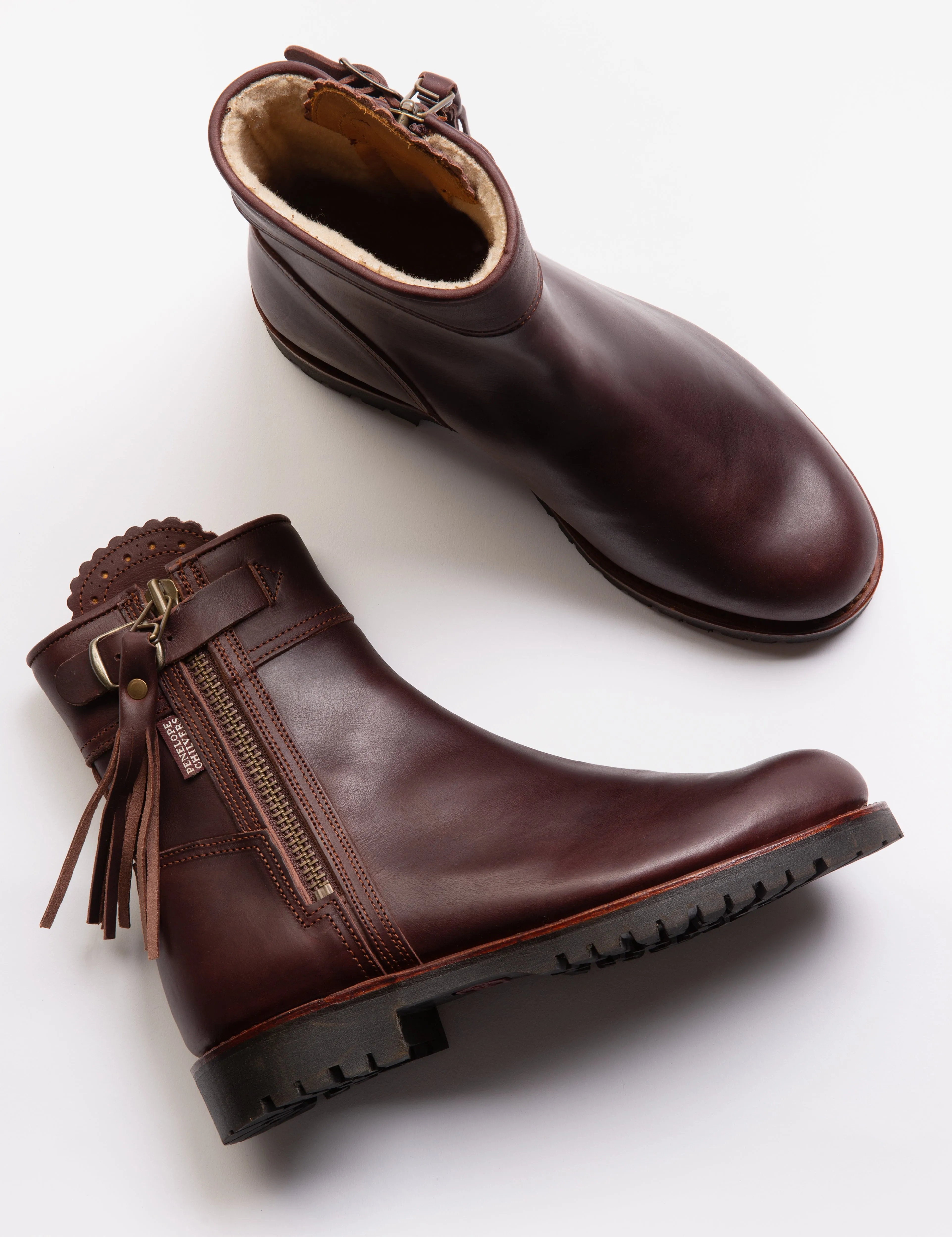 Penelope Chilvers Cropped Tassel Boots Conker