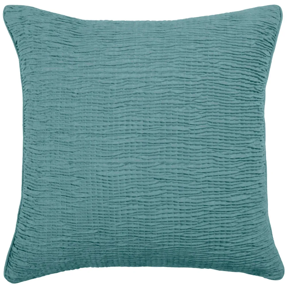 Rainfall Embroidered Feather Cushion Duck Egg