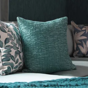 Rainfall Embroidered Feather Cushion Duck Egg