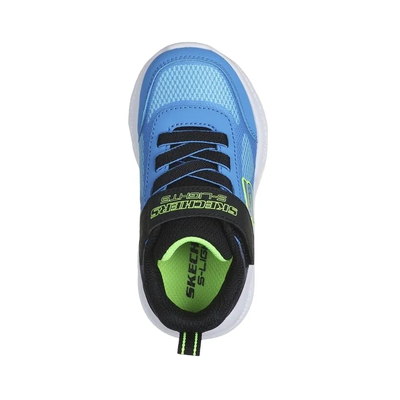 Skechers scarpa da ginnastica da bambino con luci Meteor Lights Krendox 401495L/BKBL nero-blu