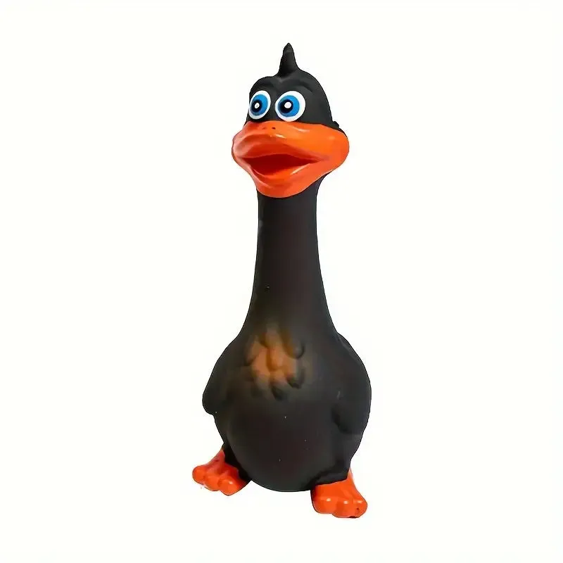 STANDUP SQUEAKY NATURAL LATEX DURABLE DUCK CHEW TOY