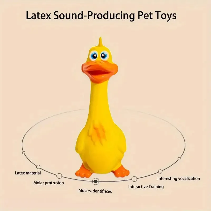 STANDUP SQUEAKY NATURAL LATEX DURABLE DUCK CHEW TOY