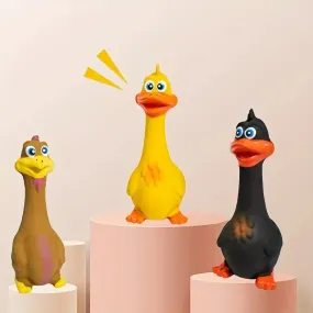 STANDUP SQUEAKY NATURAL LATEX DURABLE DUCK CHEW TOY