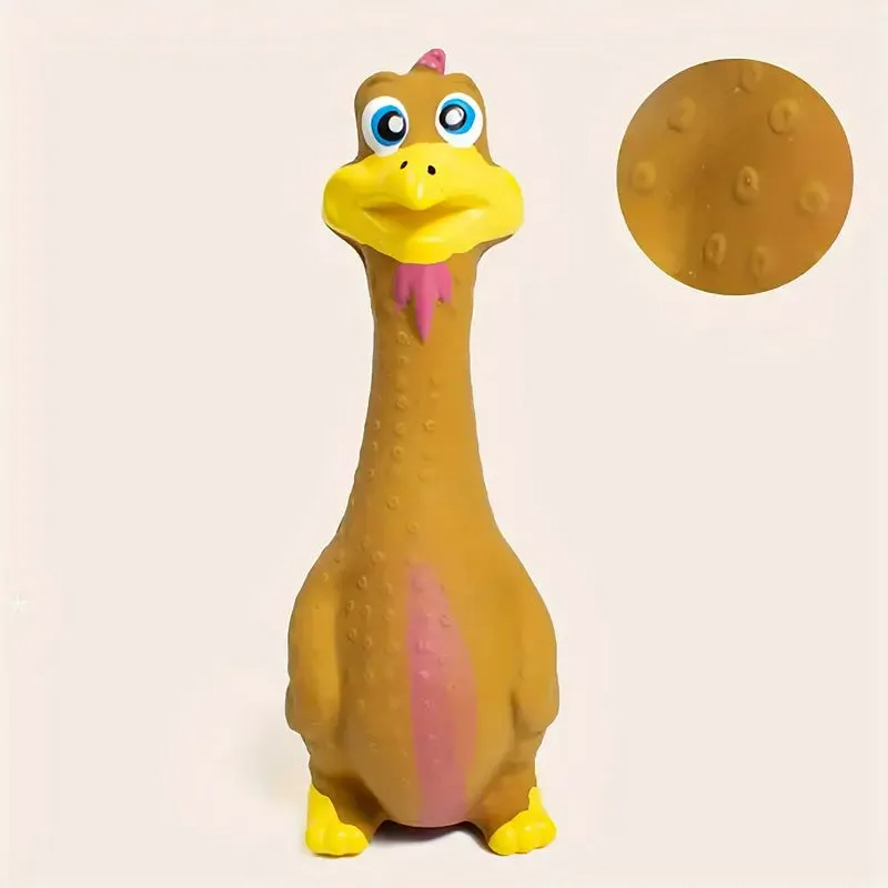 STANDUP SQUEAKY NATURAL LATEX DURABLE DUCK CHEW TOY