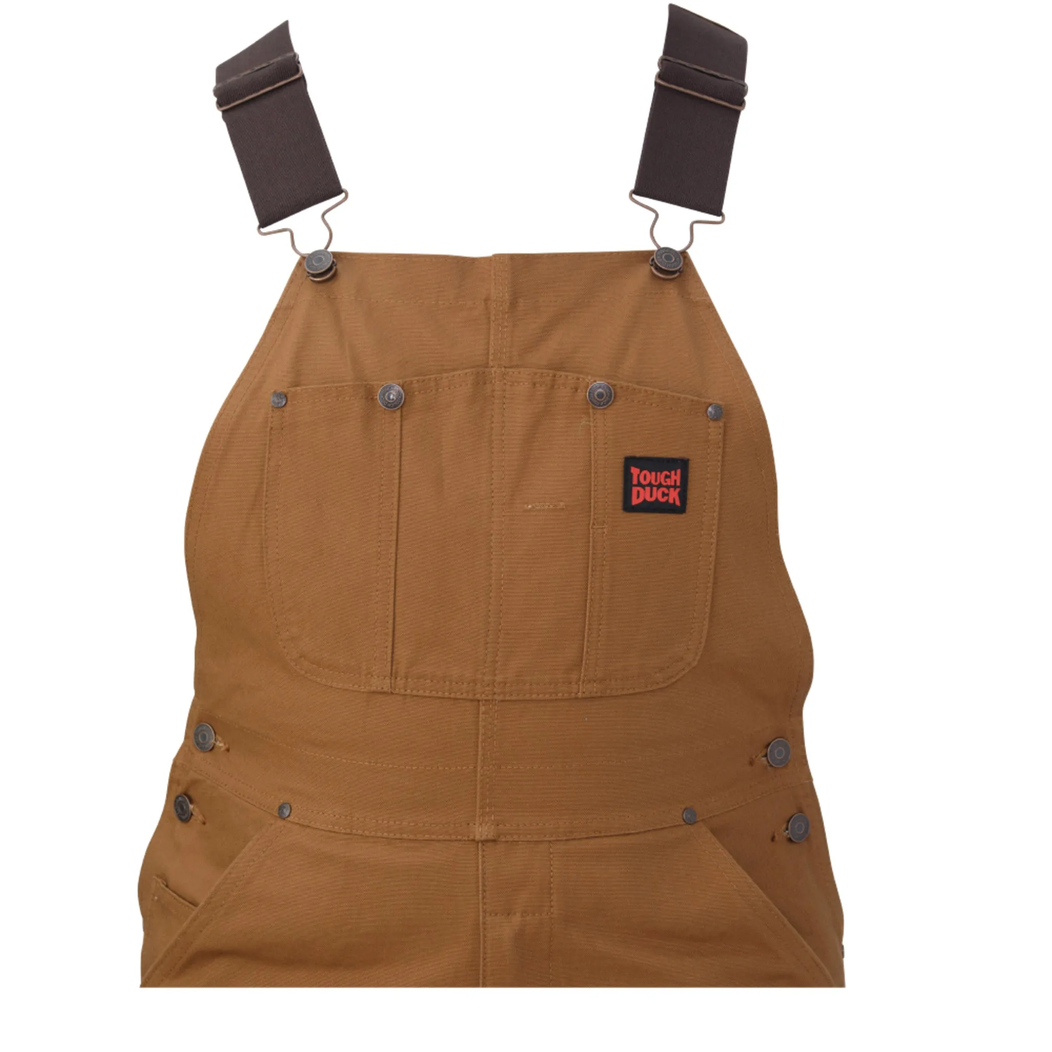 Tough Duck Men's Bib Overalls i198 - 10 oz Premium Cotton Duck, Unlined, Adjustable Straps, Multi-Pocket, Hammer Loop, Reinforced, Durable Workwear, Easy Entry | Sizes S-3XL
