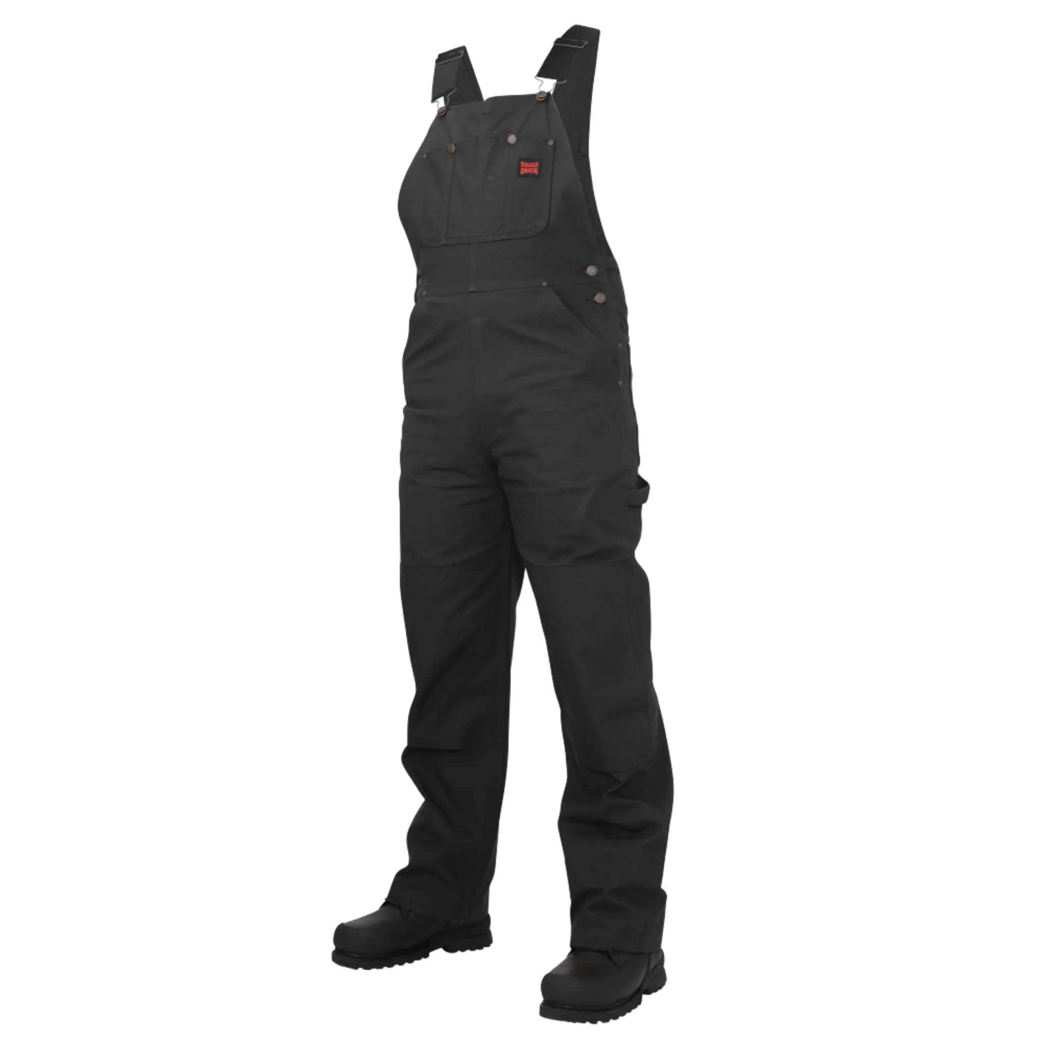 Tough Duck Men's Bib Overalls i198 - 10 oz Premium Cotton Duck, Unlined, Adjustable Straps, Multi-Pocket, Hammer Loop, Reinforced, Durable Workwear, Easy Entry | Sizes S-3XL